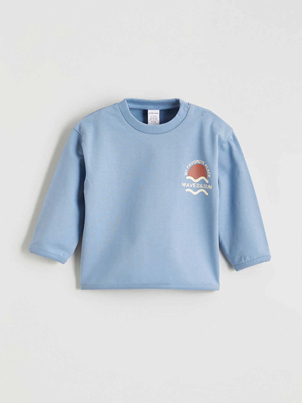 Mavi Bisiklet Yaka Baskılı Erkek Bebek Tişört