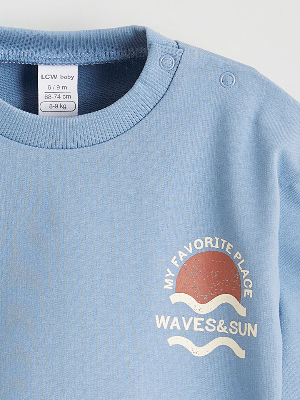 Mavi Bisiklet Yaka Baskılı Erkek Bebek Tişört-2