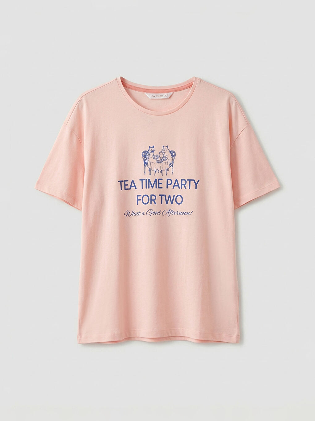 Pembe Bisiklet Yaka Baskılı Kadın Şortlu Pijama Takımı-5