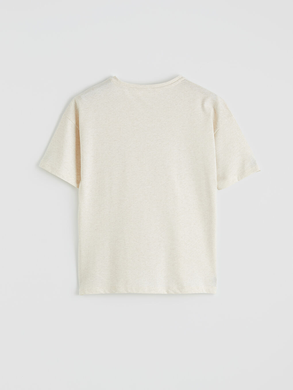 Bej Bisiklet Yaka Baskılı Kadın Pijama Takımı-3