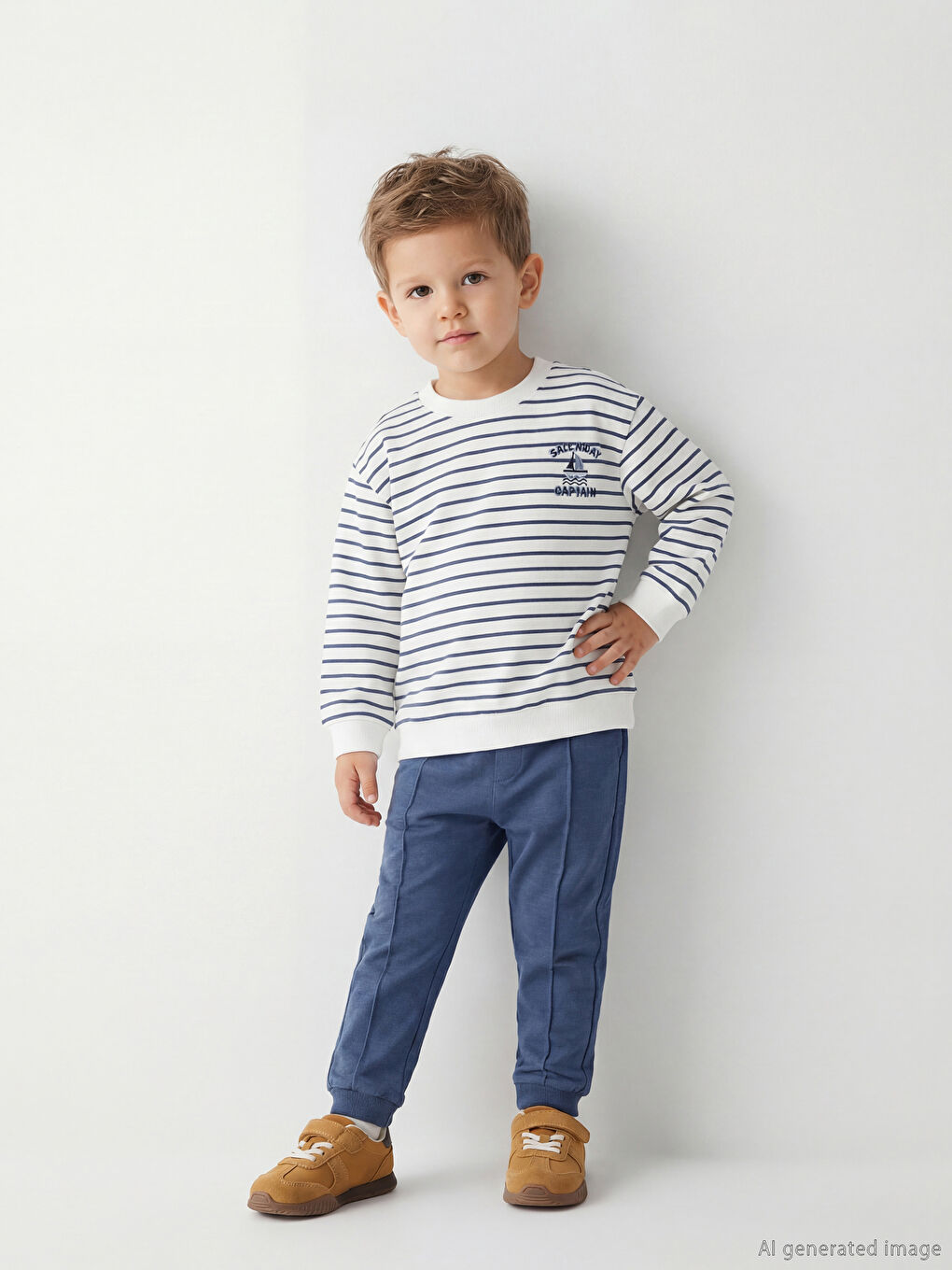 Ensemble Sweat-shirt Rayé et Survêtement pour Bébé Garçons