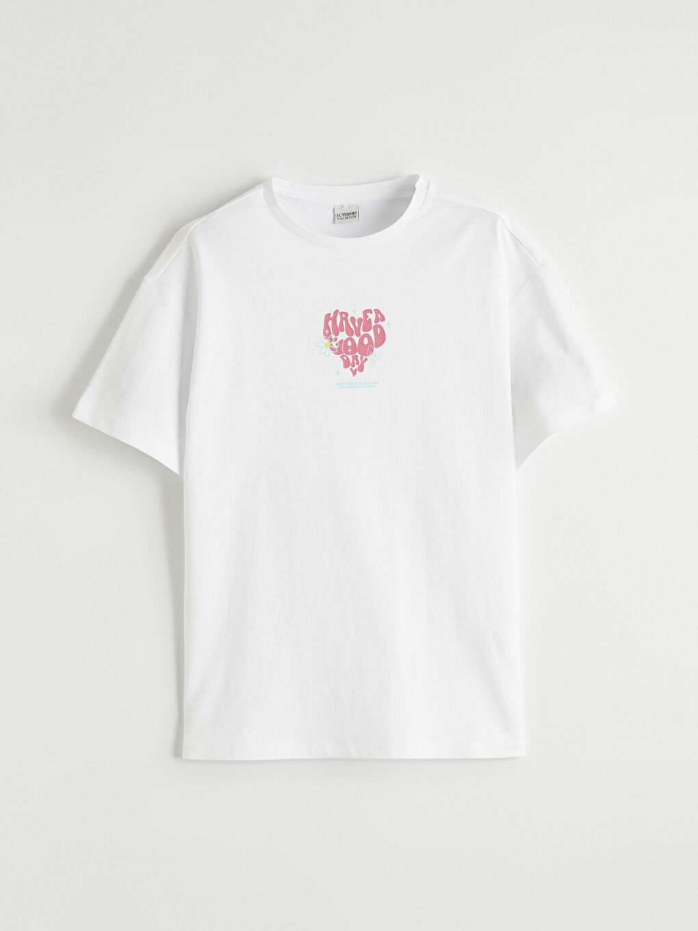 Beyaz Baskılı Kız Çocuk Tişört 2'li-1