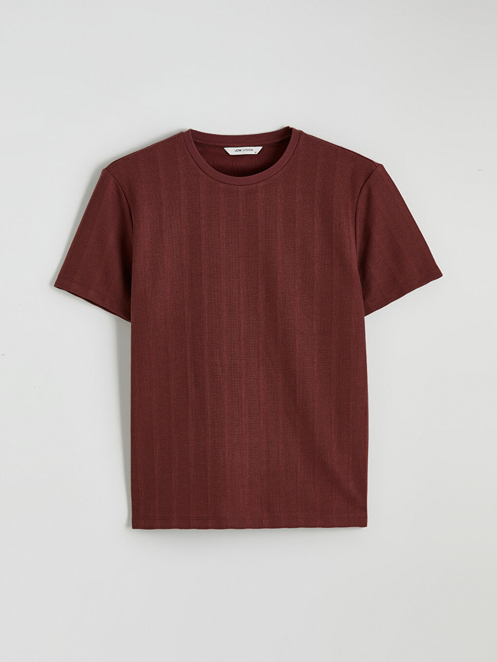 Bisiklet Yaka Erkek Dokulu Tişört-8