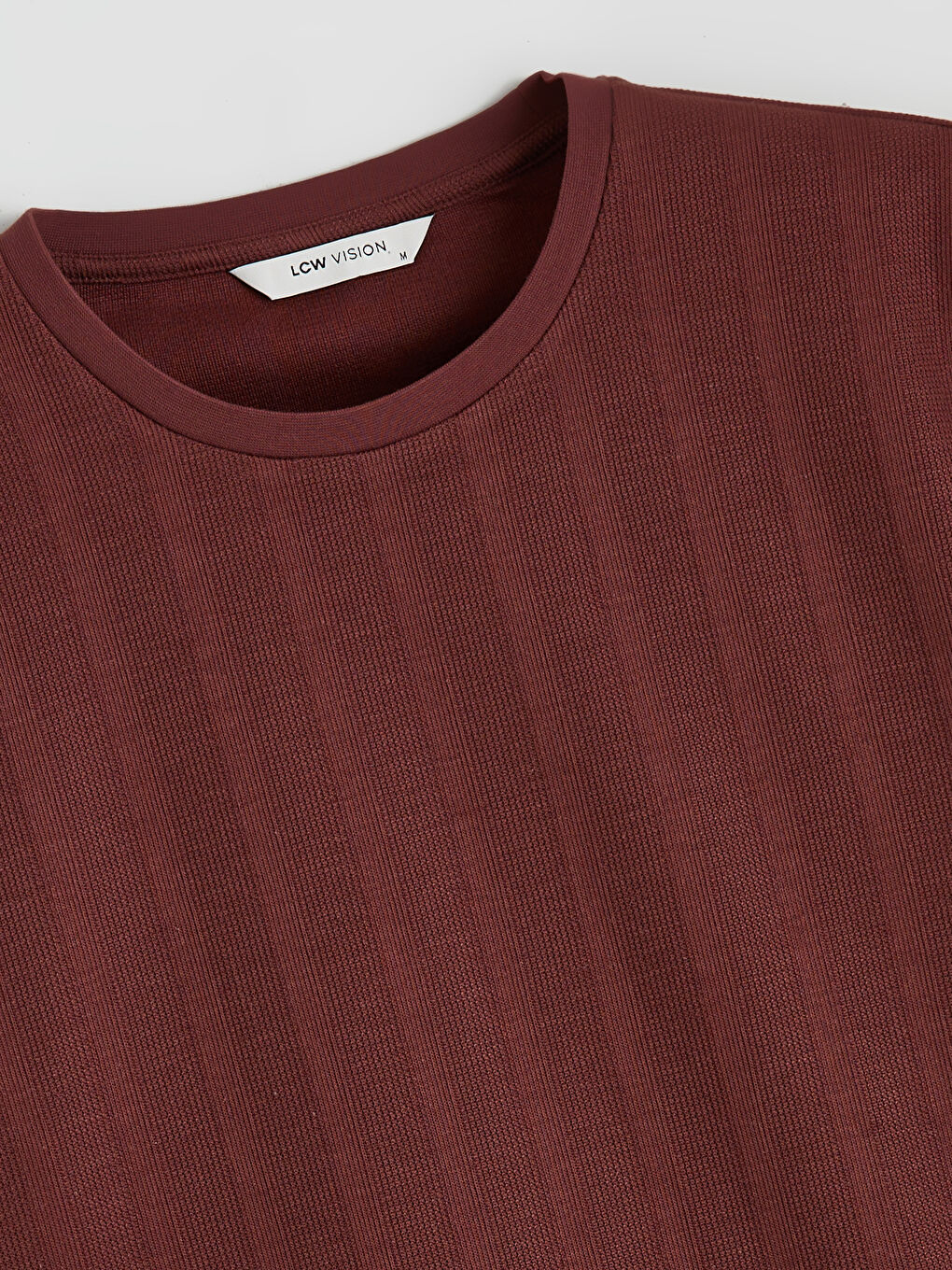 Bisiklet Yaka Erkek Dokulu Tişört-9