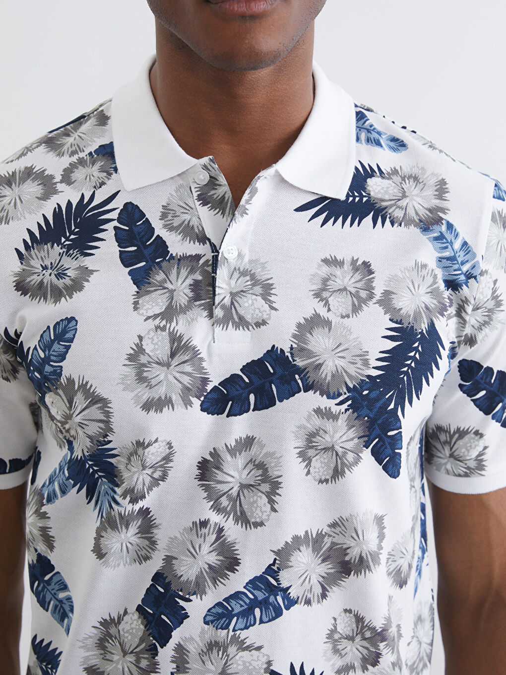 Muška majica sa polo kragnom i uzorkom od pike tkanine-2