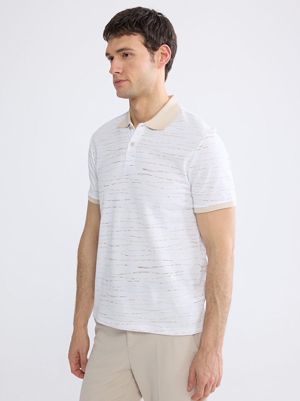 Patterned Polo Shirt for Men