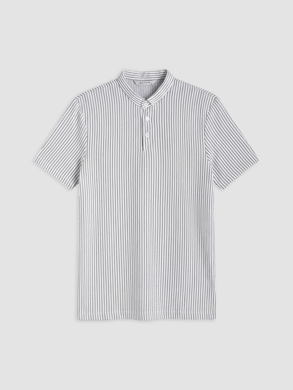 Men's Striped Mandarin Collar T-shirt-4