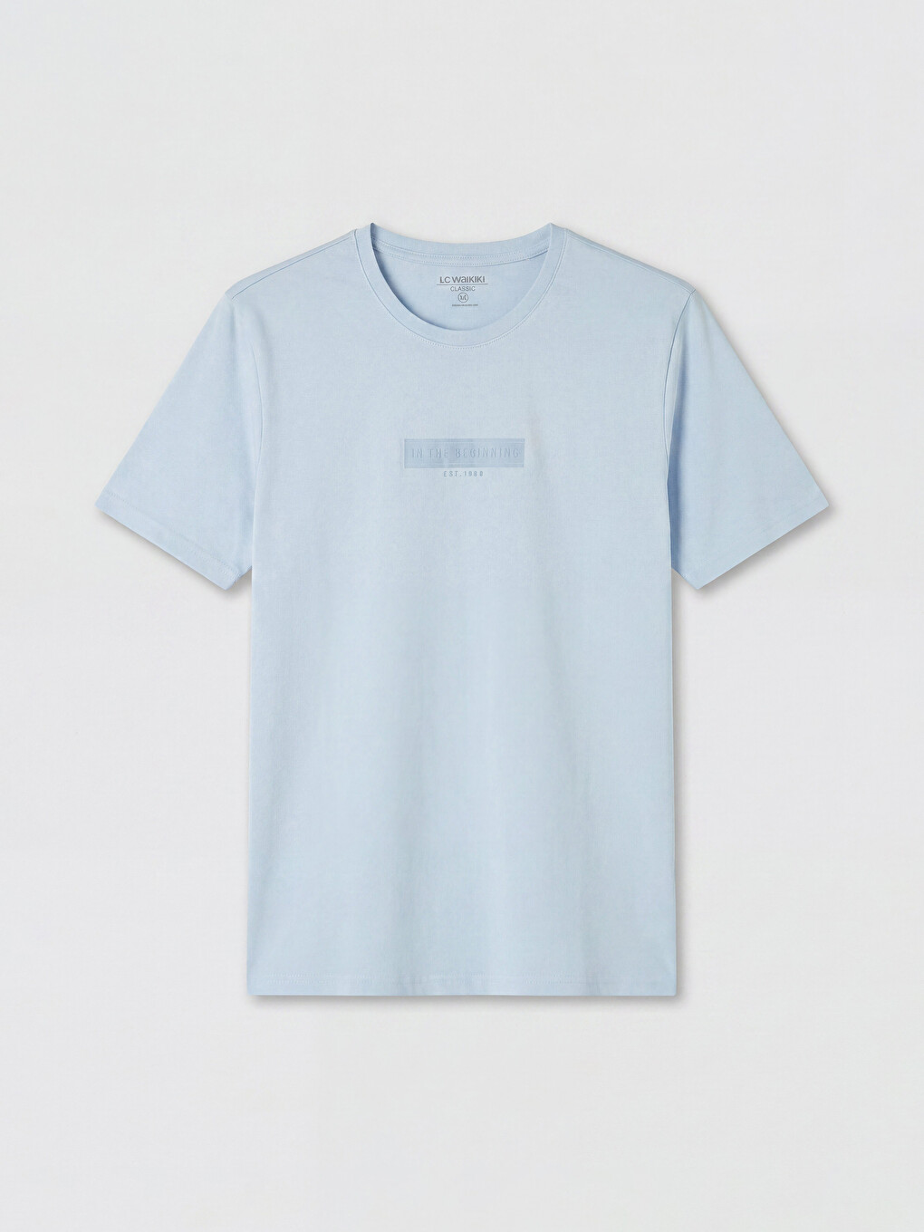 Tricou din jerseu cu imprimeu pentru bărbați, cu guler rotund-4