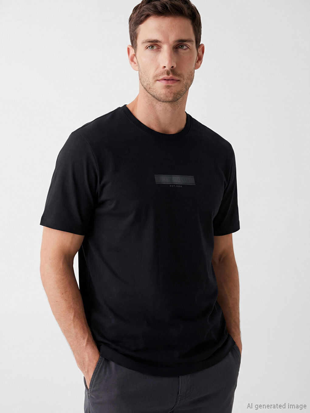 Мужская футболка из джерси с круглым вырезом