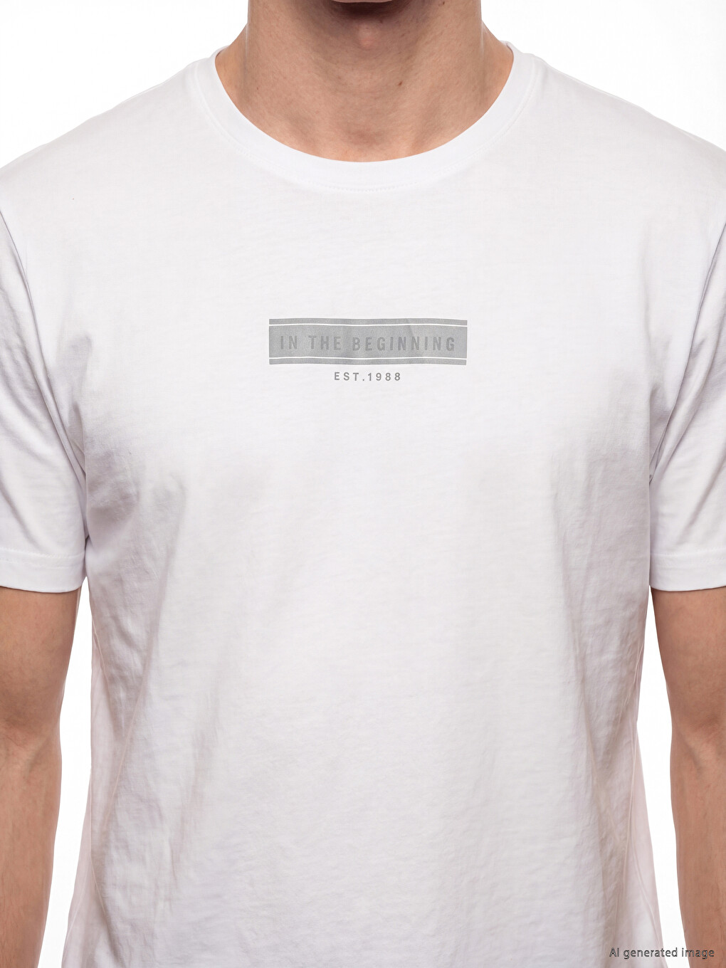 T-shirt en jersey à col rond imprimé pour homme-2
