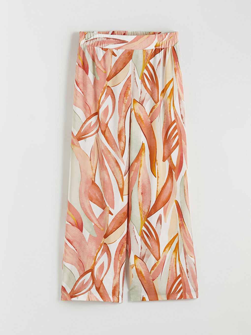 Women's Patterned Trousers with Elastic Waist-4