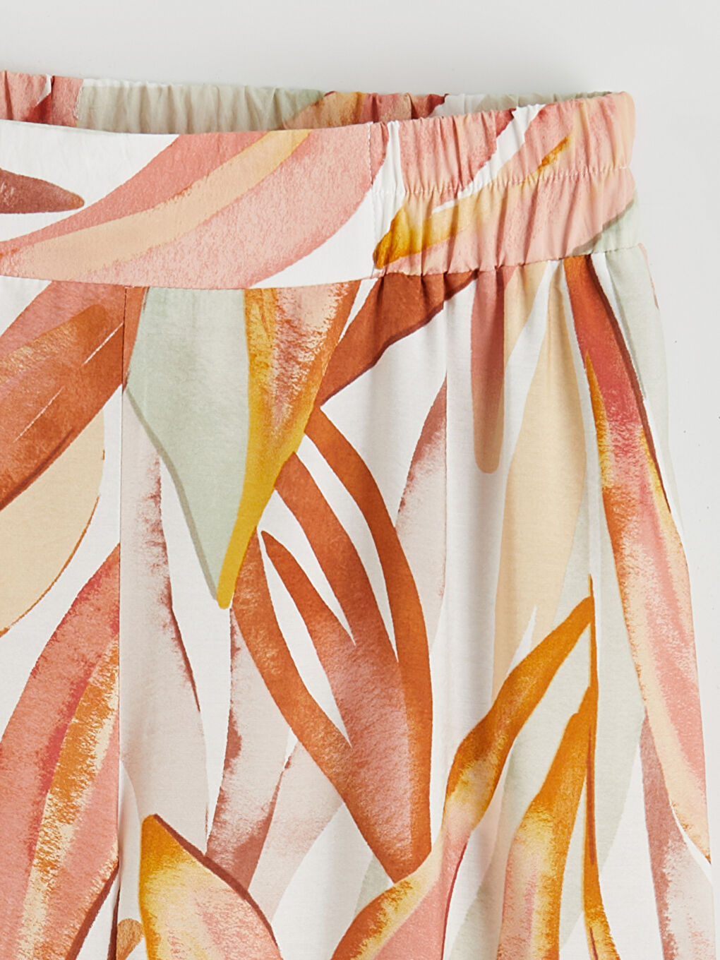 Women's Patterned Trousers with Elastic Waist-5