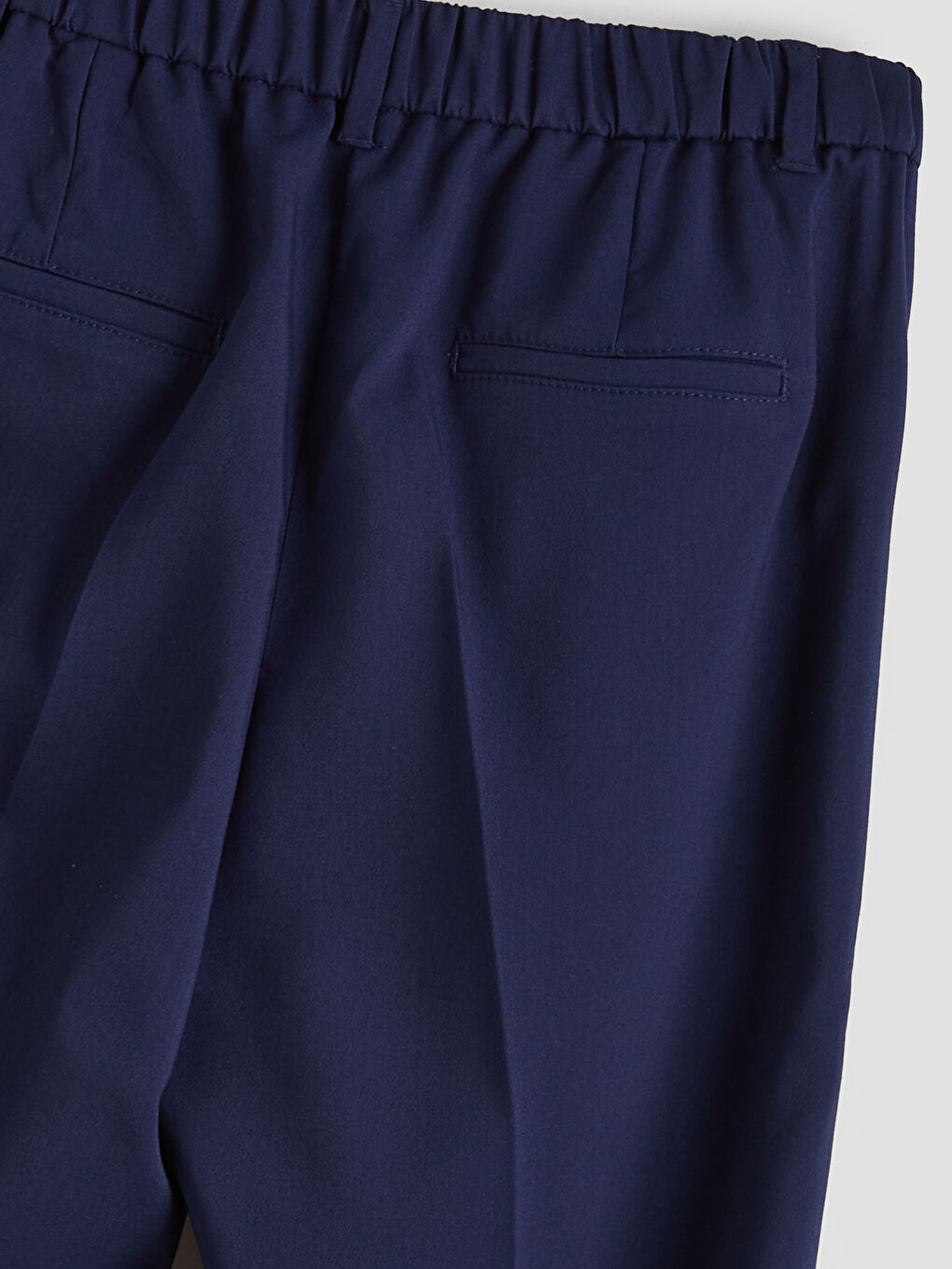 Elasticated Waist Cigarette Women's Pleated Fabric Trousers-5