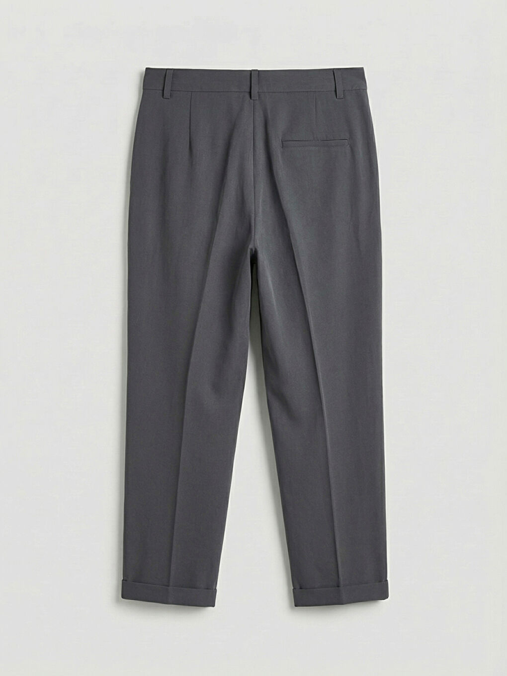 Pantaloni țigareta din material plisat cu talie înaltă pentru femei-5