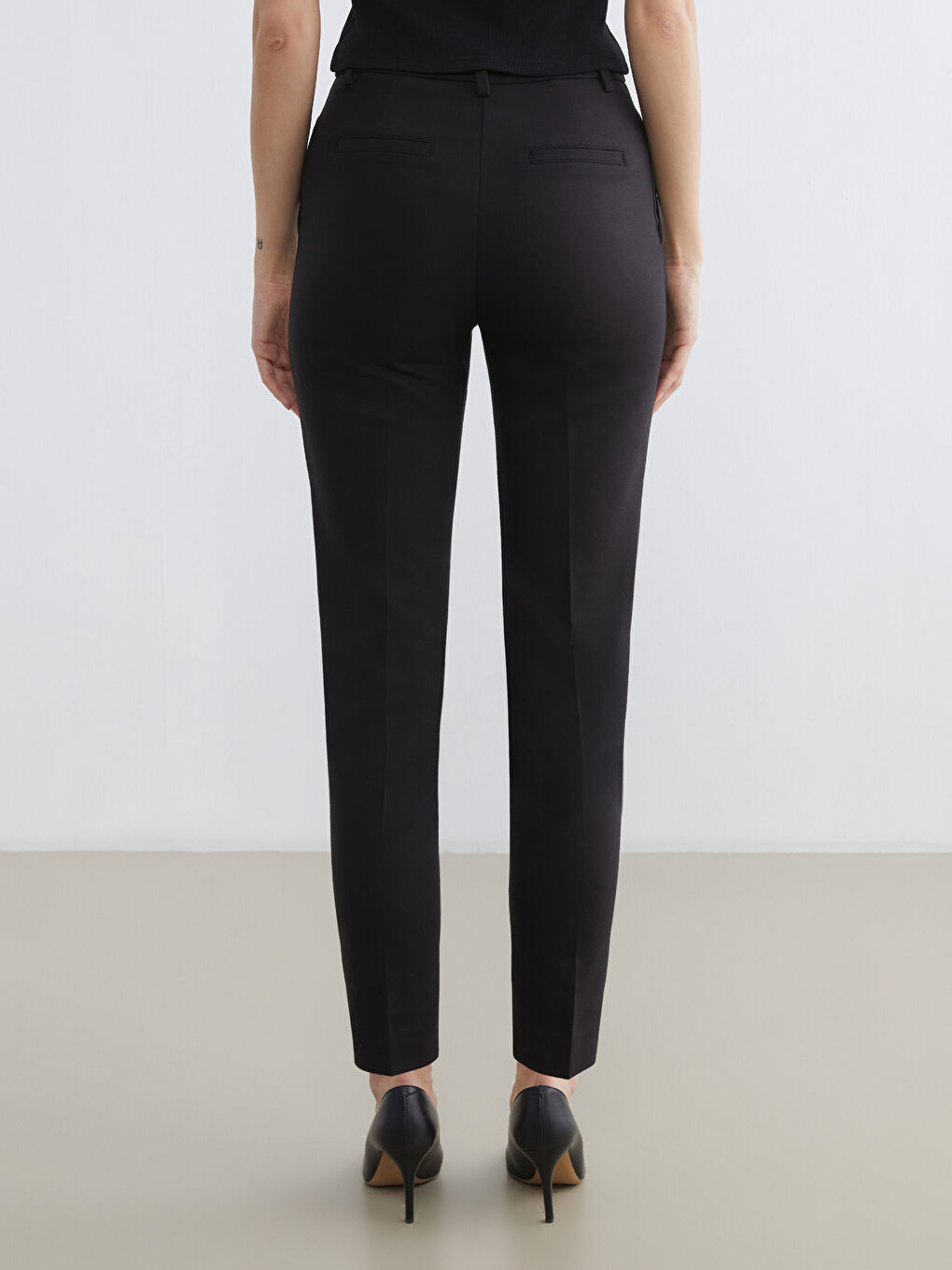 High-Waisted Women's Cigarette Trousers-3