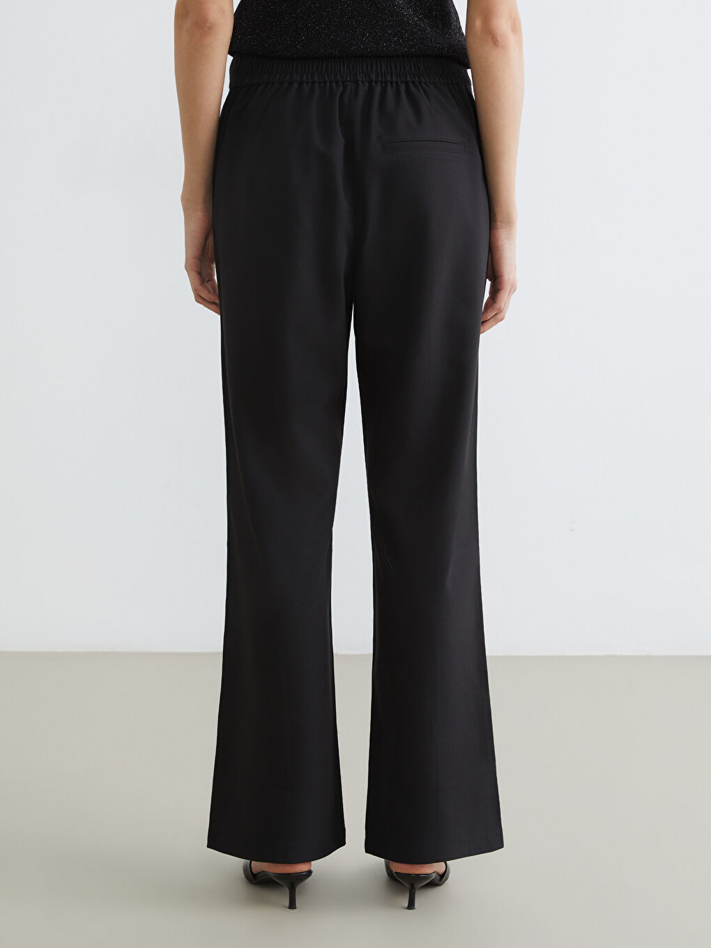 Women's Wide-Leg Trousers with Elastic Waist-3