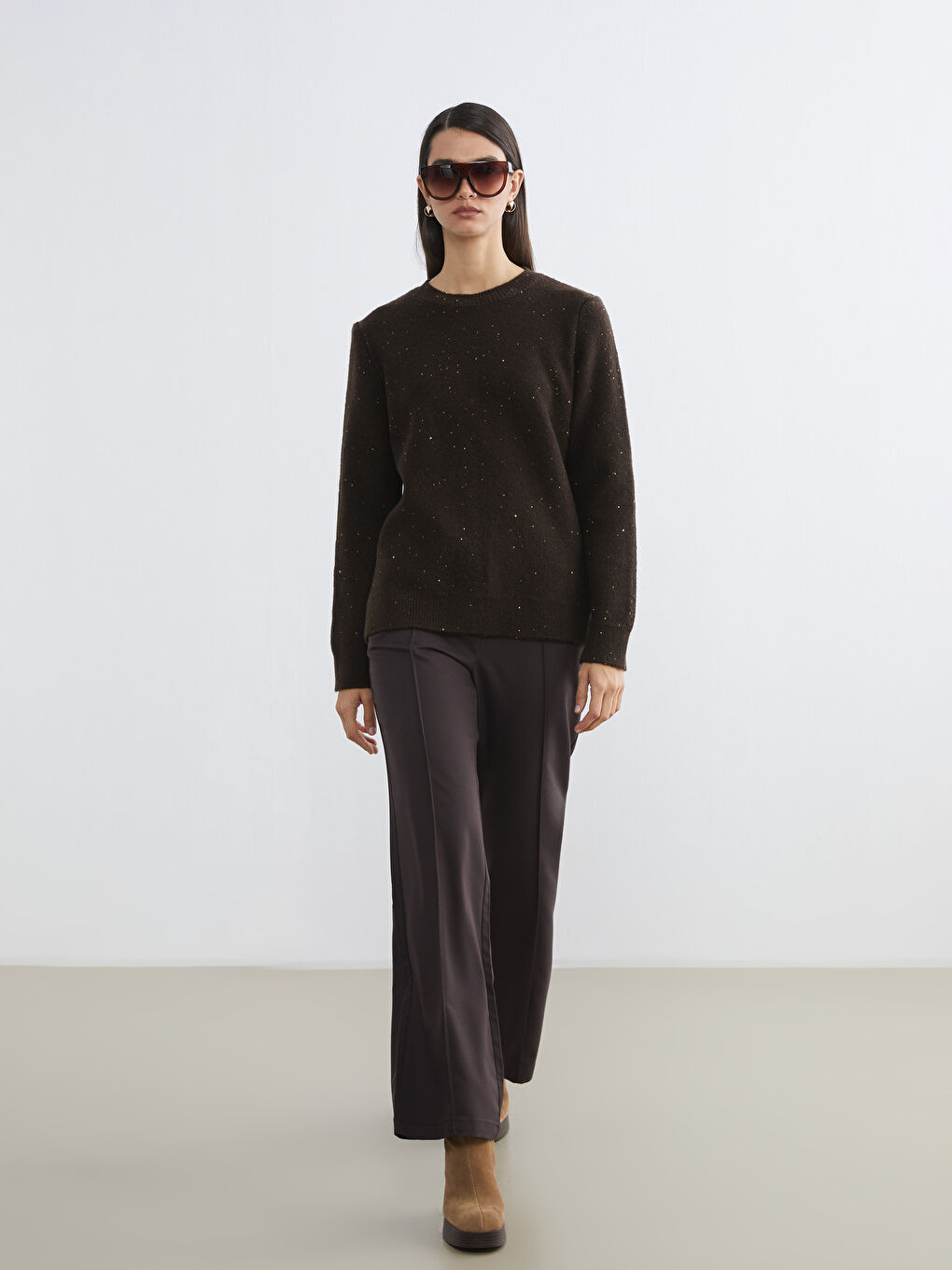 Women's Wide-Leg Trousers with Elastic Waist