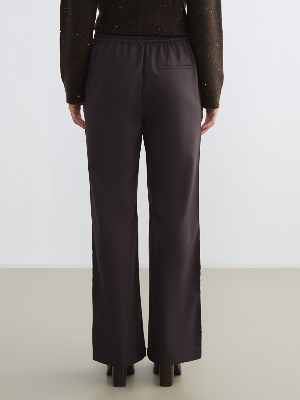 Women's Wide-Leg Trousers with Elastic Waist-3