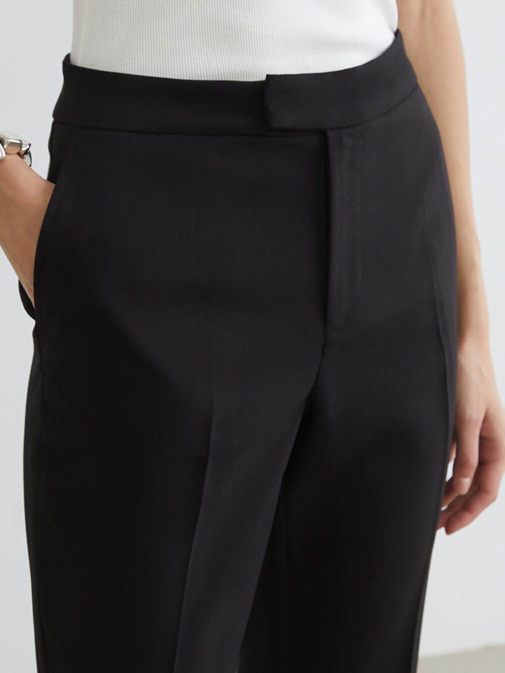 High Waisted Flared Women's Trousers-2