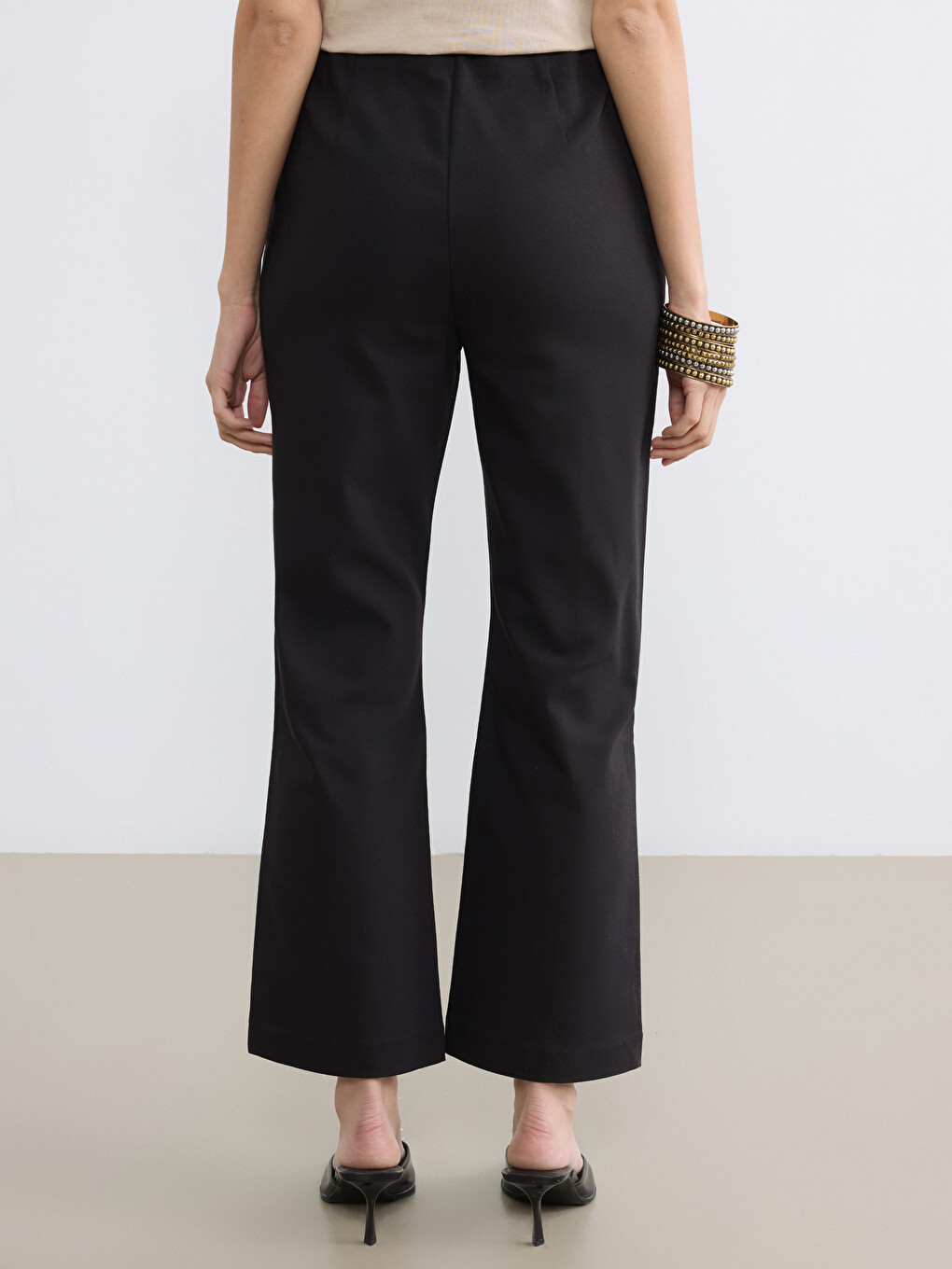 Beli Lastikli Slim Fit Kadın Pantolon-3