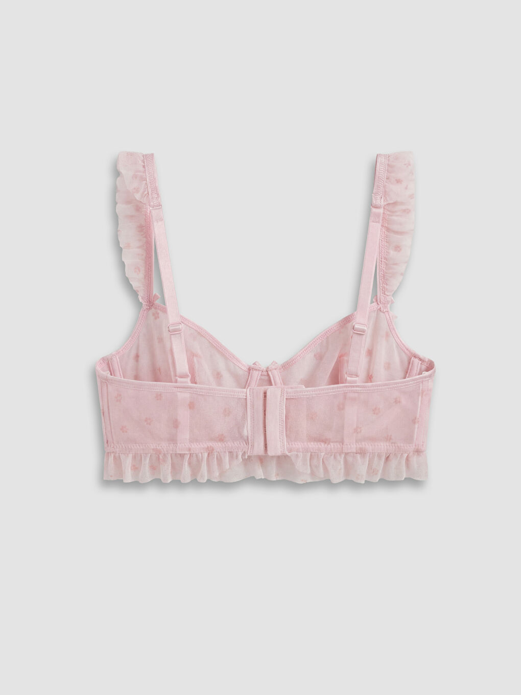 Pembe Fırfır Detaylı Kadın Fantezi Sütyen-1