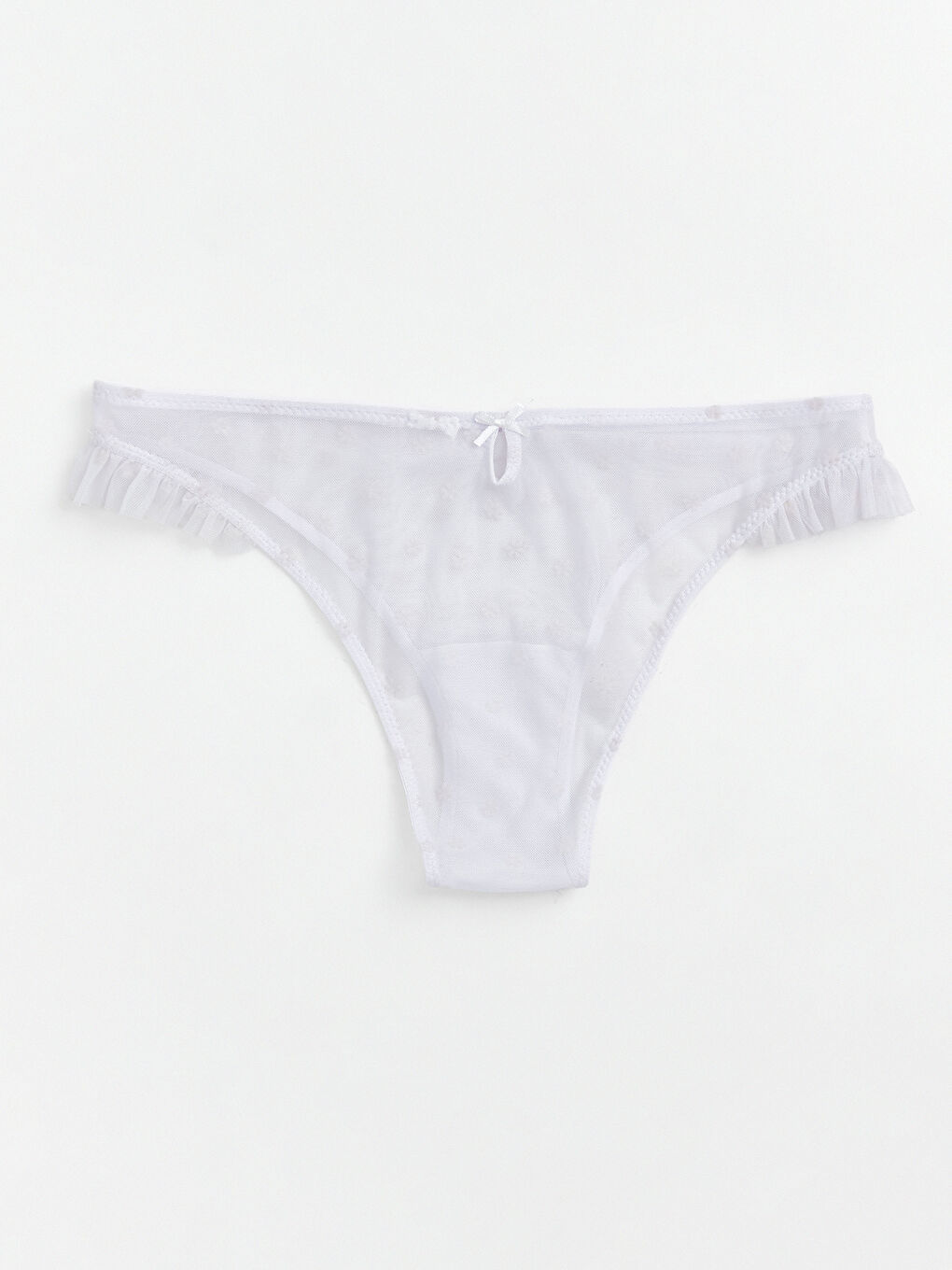 Pembe Fırfırlı Desenli Fantezi Brazilian Külot	-1