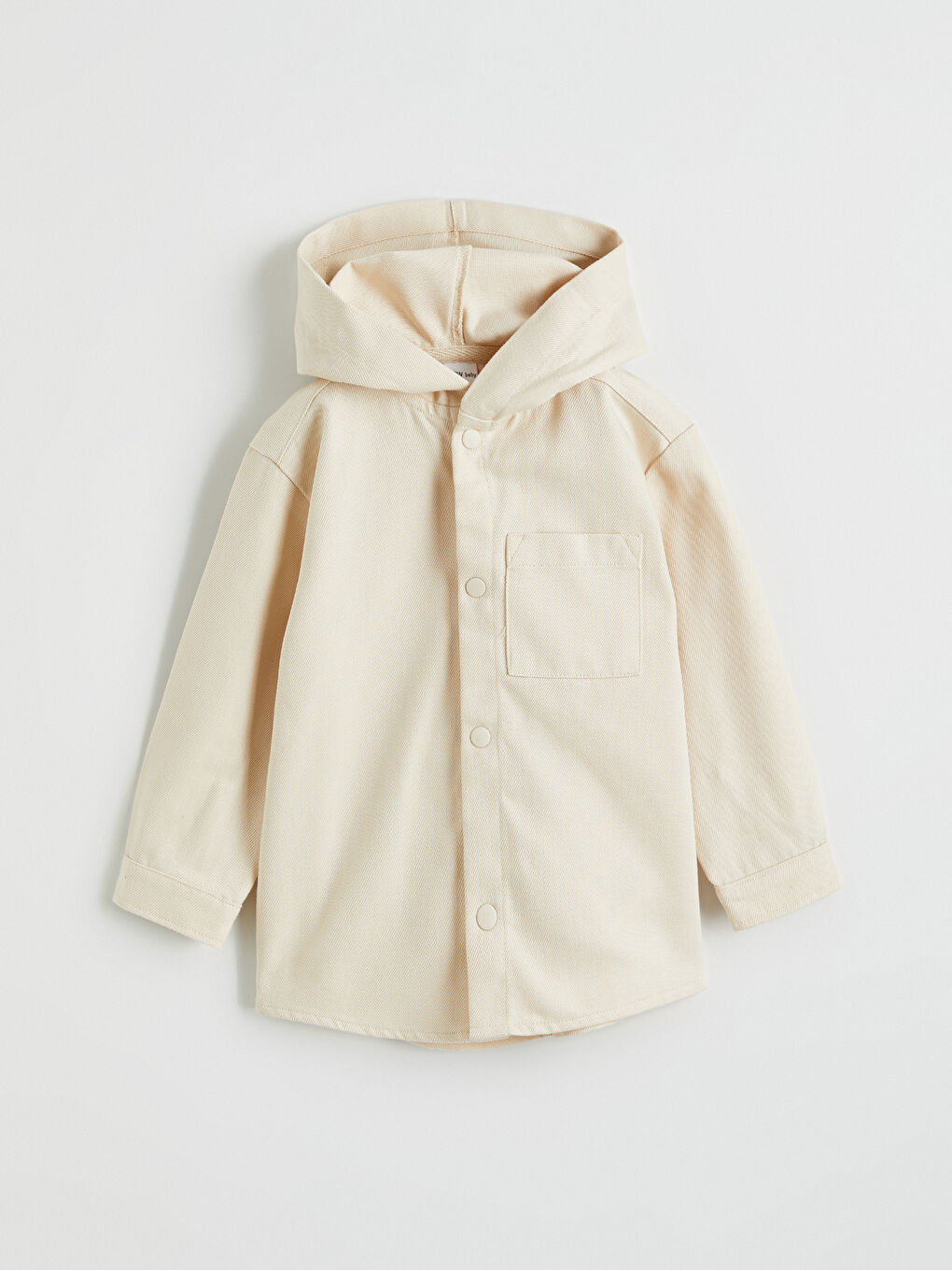 Bej Kapüşonlu Erkek Bebek Gömlek