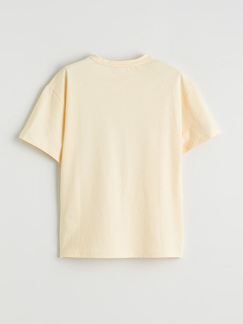 Sarı Bisiklet Yaka Baskılı Kız Çocuk Tişört-1