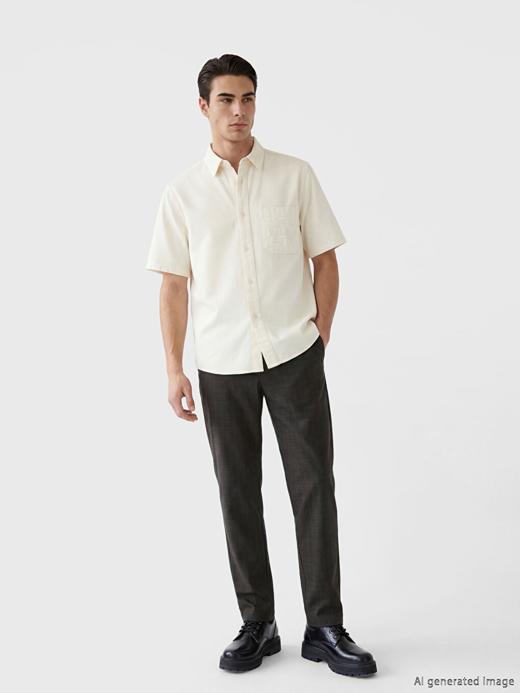 Мужские брюки в клетку слим-фит