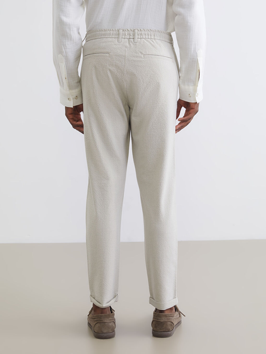 Bej Slim Fit Erkek Pantolon-3