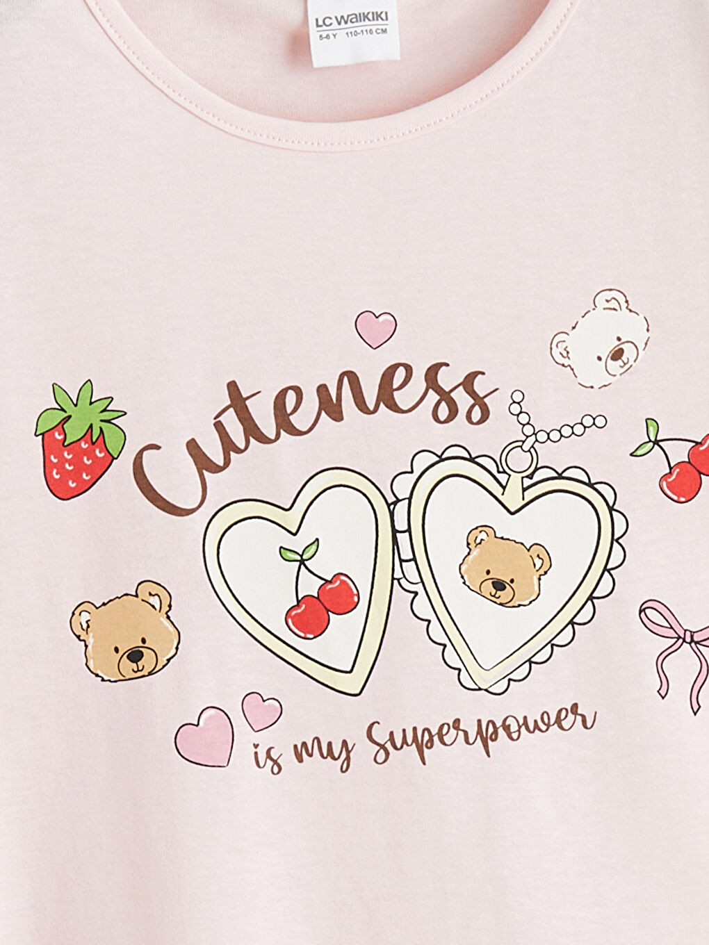 Pembe Baskılı Kız Çocuk Pijama Takımı-2