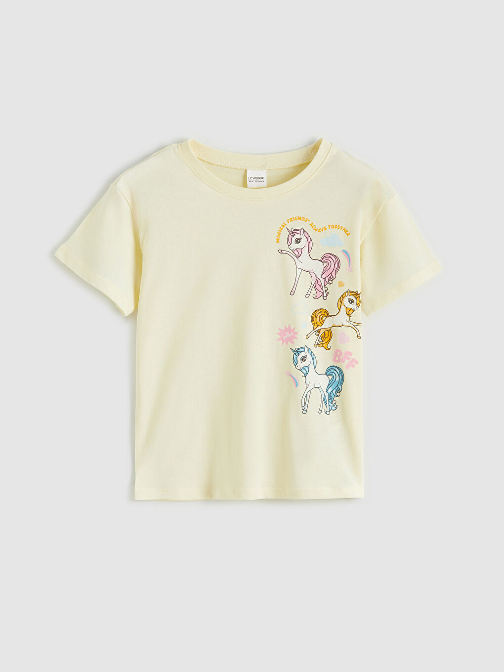 Sarı Baskılı Kız Çocuk Şortlu Pijama Takımı-1