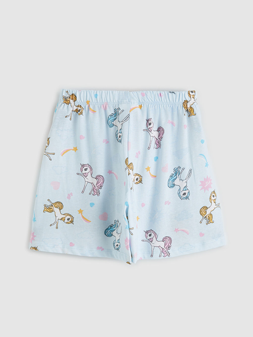 Sarı Baskılı Kız Çocuk Şortlu Pijama Takımı-4