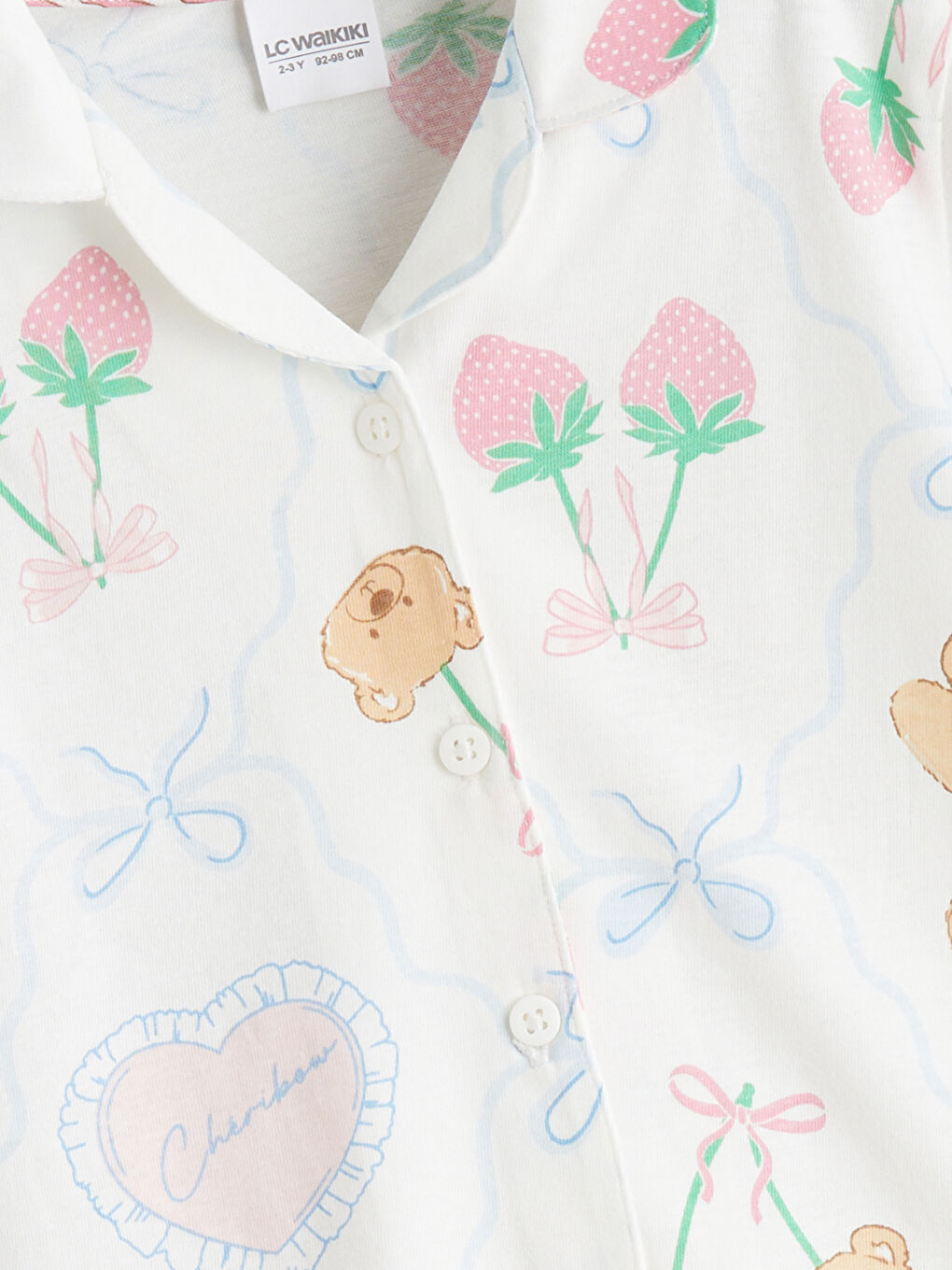 Девочки экрю Пижамный комплект с шортами-2