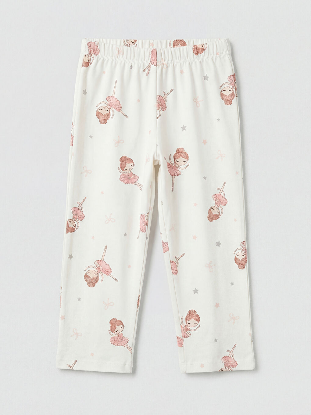 Ekru Gömlek Yaka Kız Çocuk Pijama Takımı-3