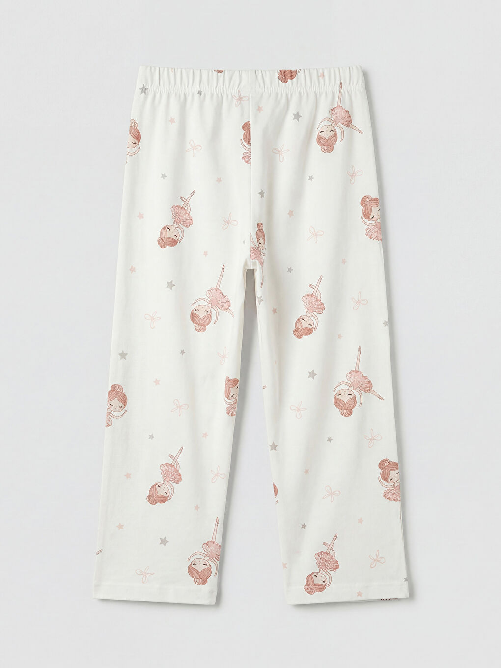 Ekru Gömlek Yaka Kız Çocuk Pijama Takımı-4