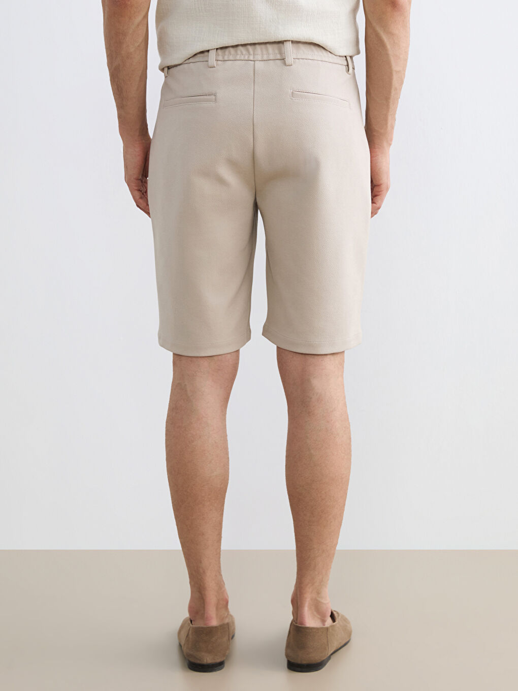Bej Standart Kalıp Erkek Şort-3