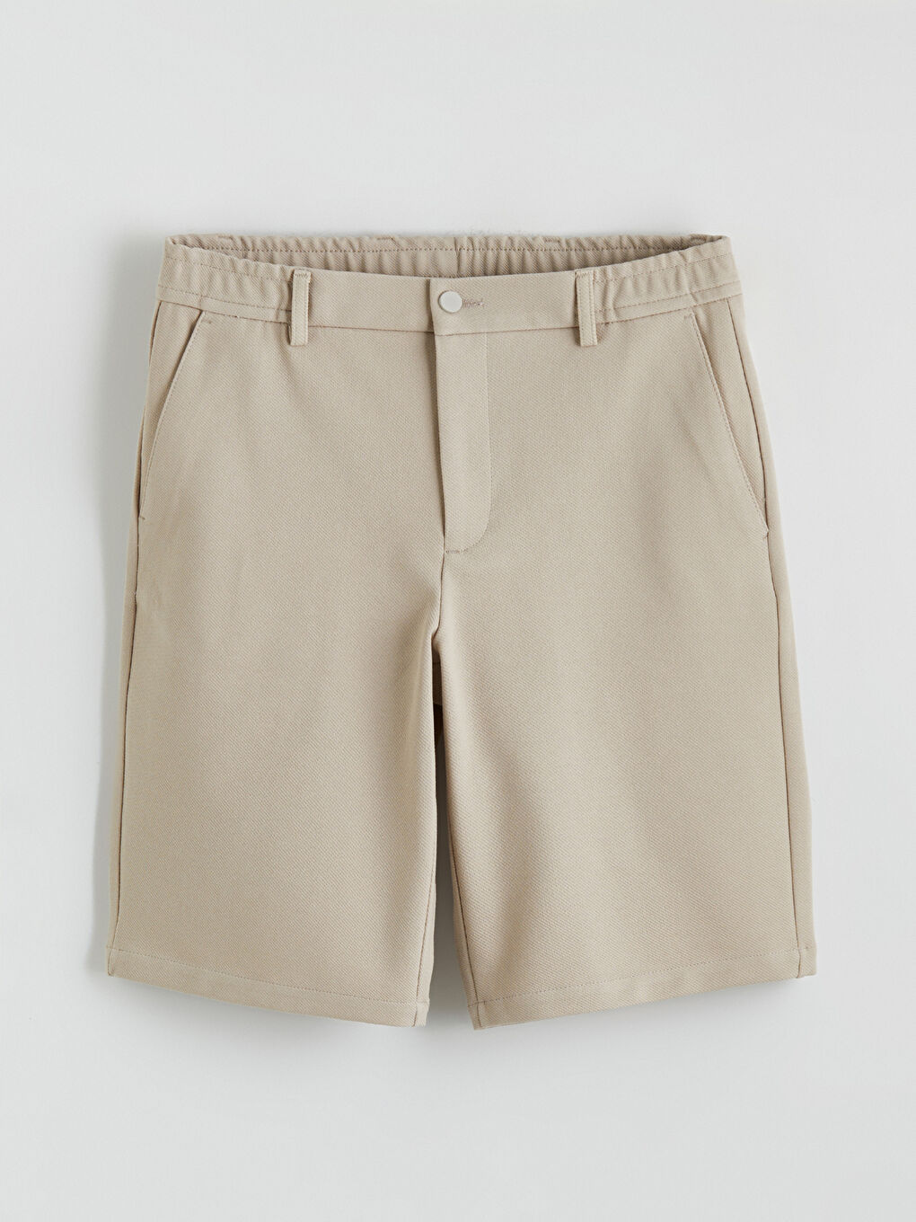 Bej Standart Kalıp Erkek Şort-4