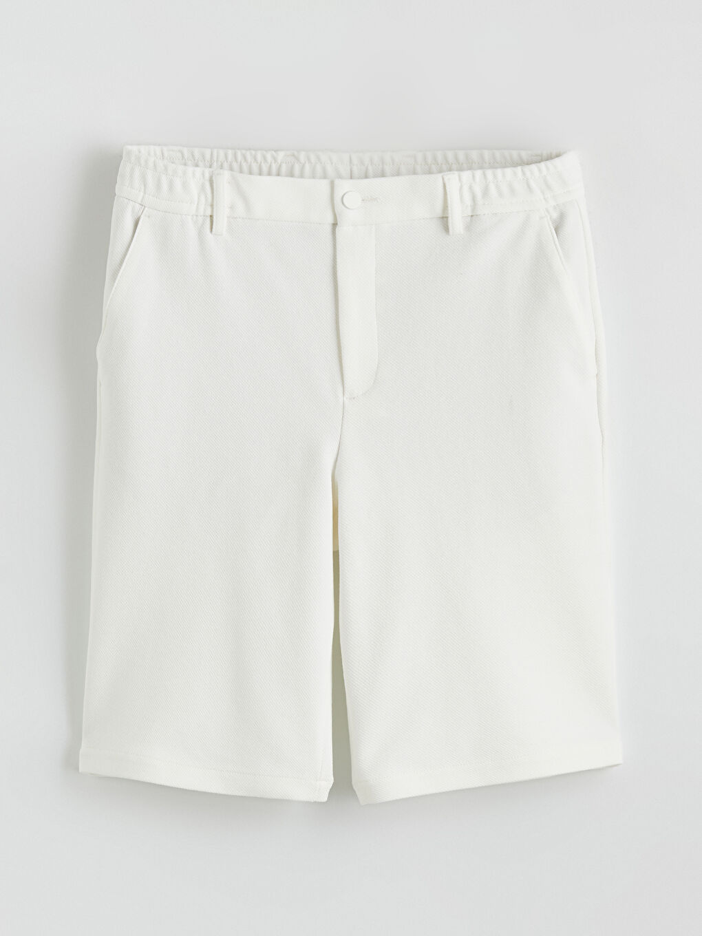 Ekru Standart Kalıp Erkek Şort-4