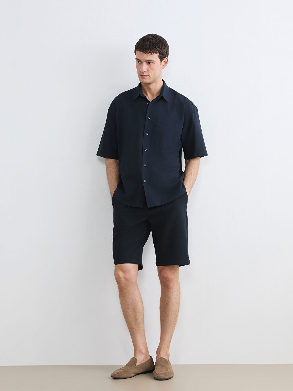 Lacivert Standart Kalıp Erkek Şort