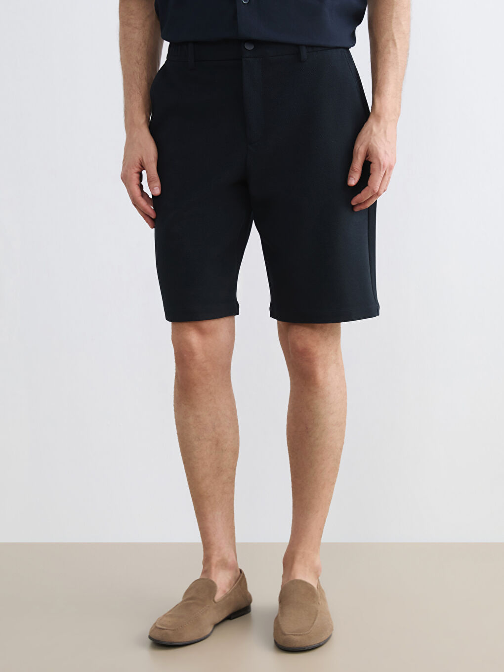 Lacivert Standart Kalıp Erkek Şort-1