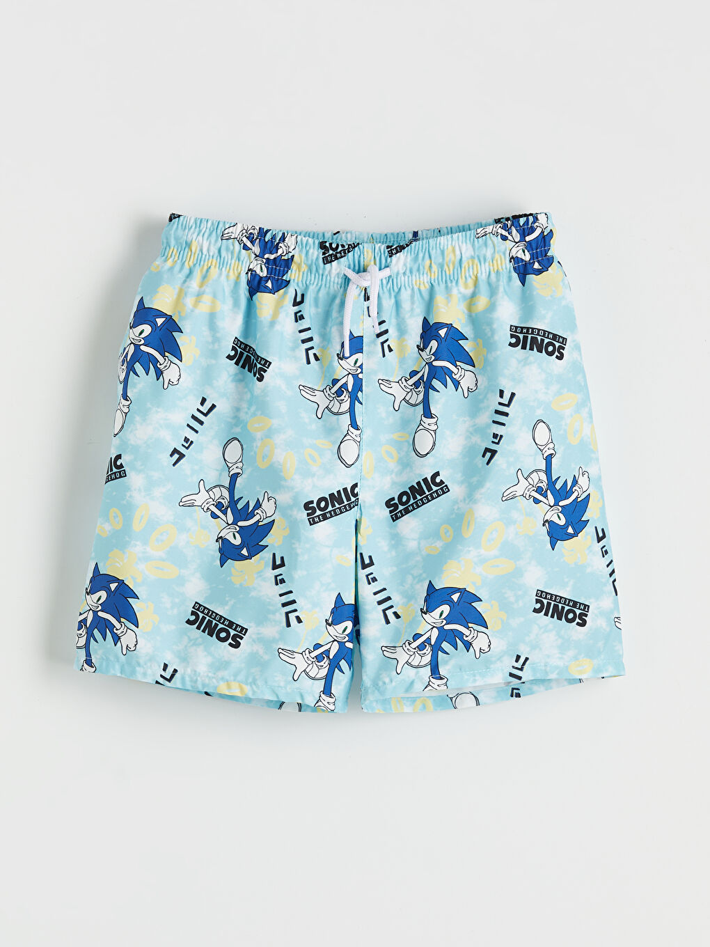Mavi Sonic Baskılı Erkek Çocuk Deniz Şortu