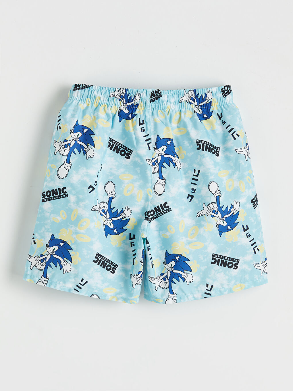 Mavi Sonic Baskılı Erkek Çocuk Deniz Şortu-1