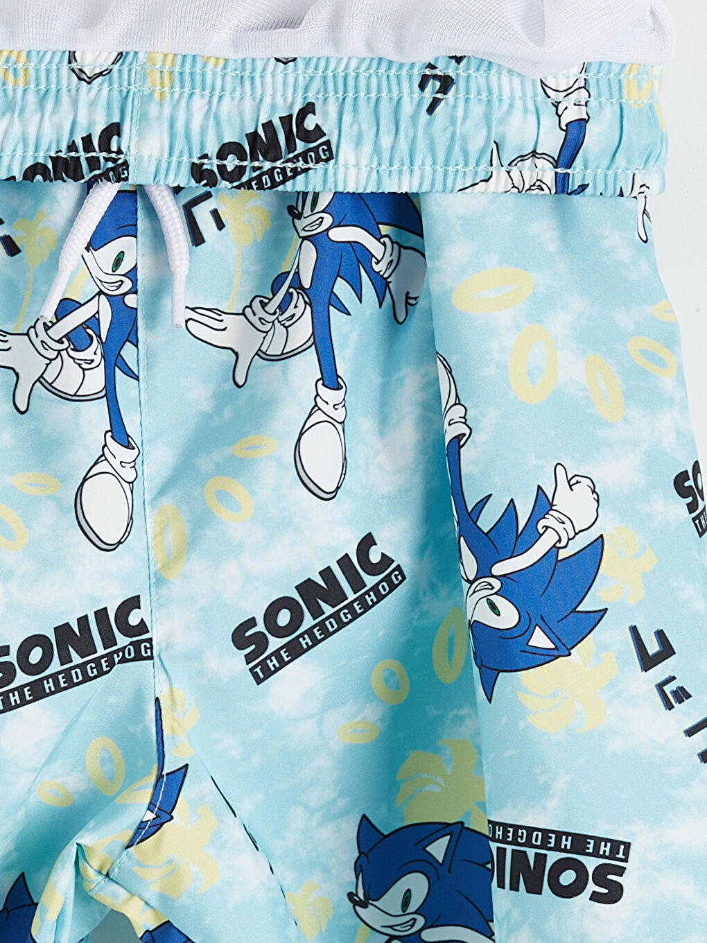 Mavi Sonic Baskılı Erkek Çocuk Deniz Şortu-2