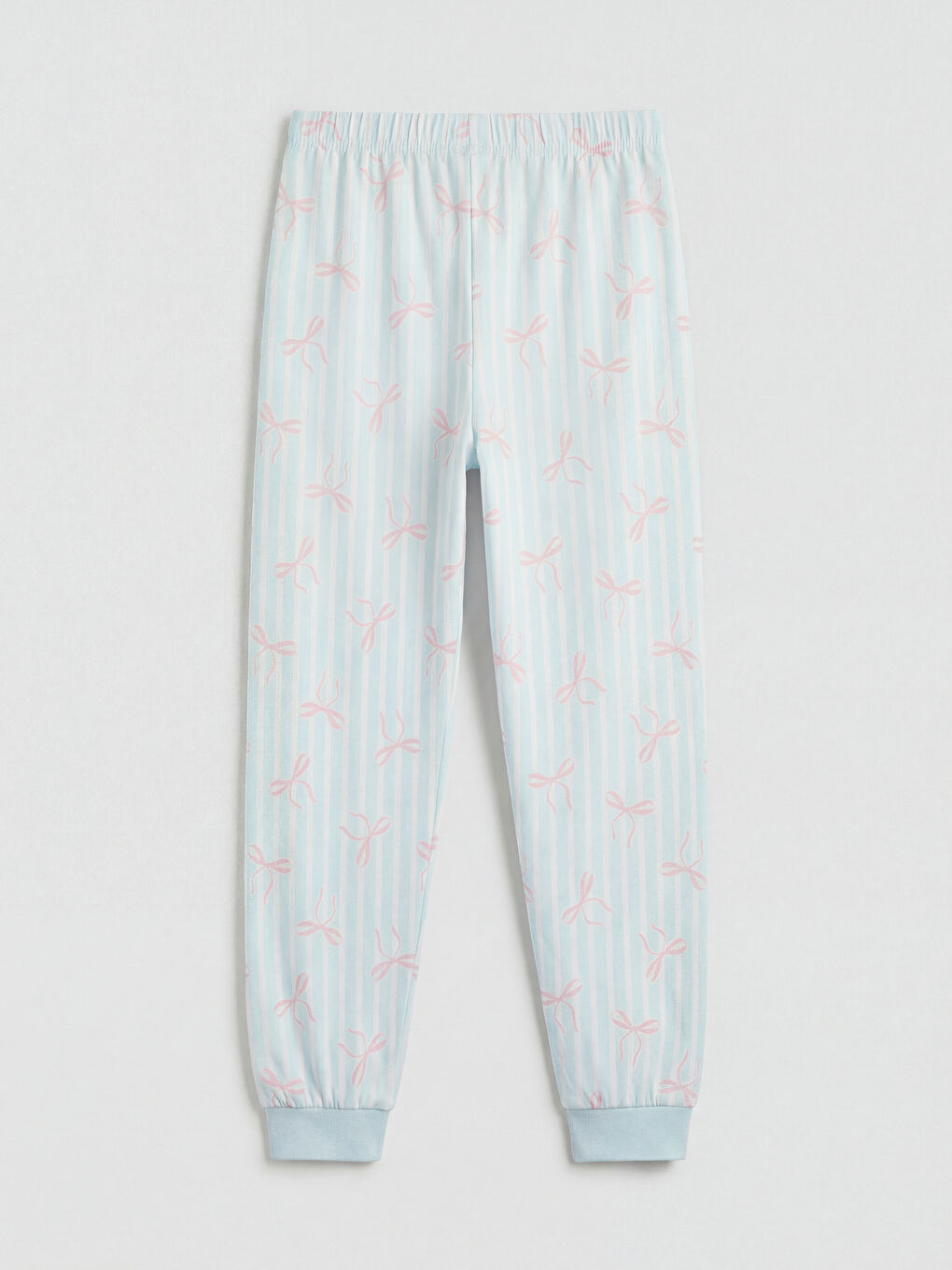 Mavi Fiyonk Baskılı Kız Çocuk Pijama Altı-1