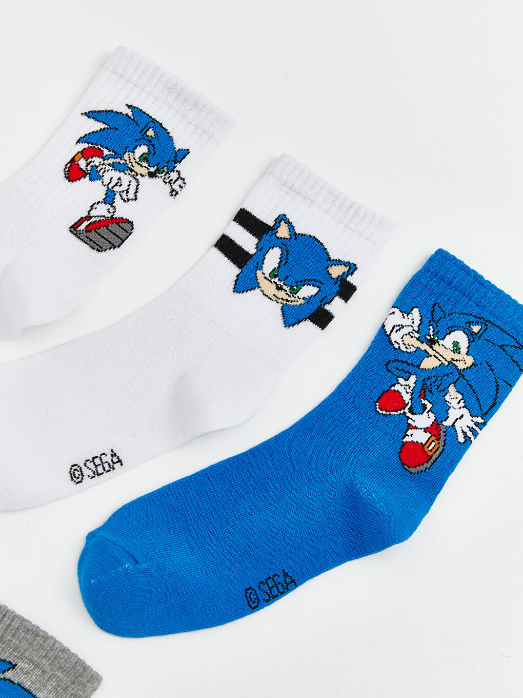 Karışık Sonic Desenli Erkek Çocuk Soket Çorap 5'li-1