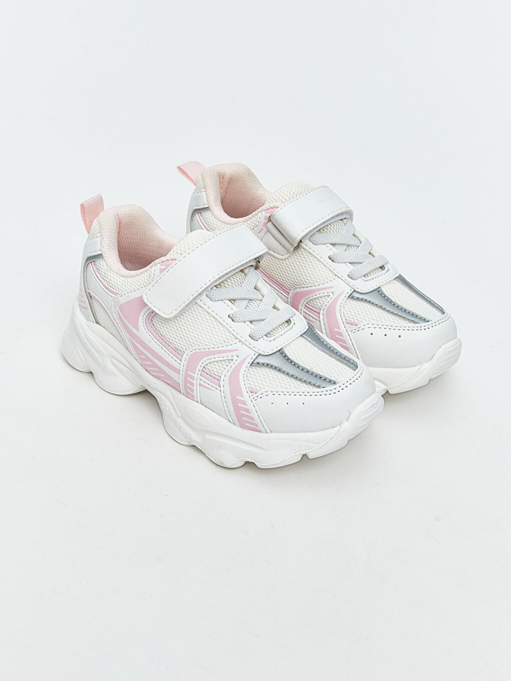 Pembe Bağcık ve Cırt Cırtlı Kız Çocuk Spor Ayakkabı