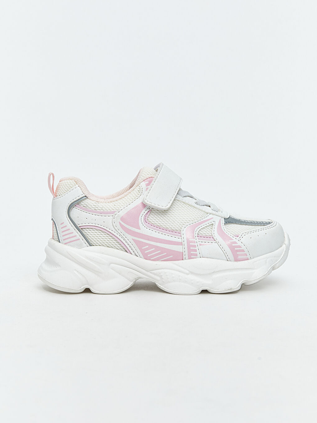 Pembe Bağcık ve Cırt Cırtlı Kız Çocuk Spor Ayakkabı-1