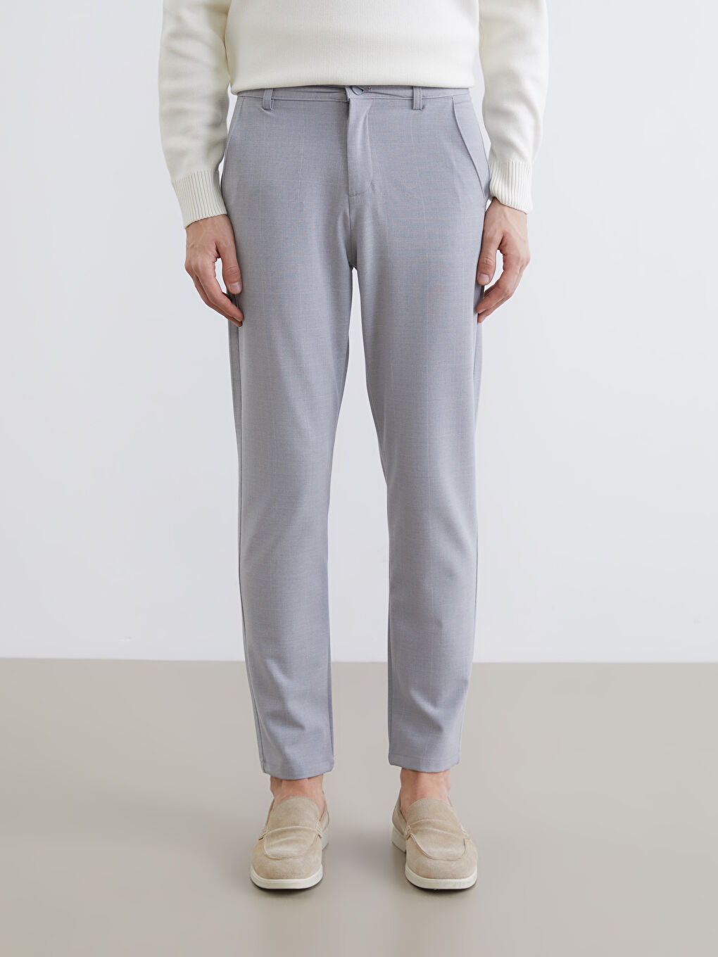 Мужчины Серый Брюки-1