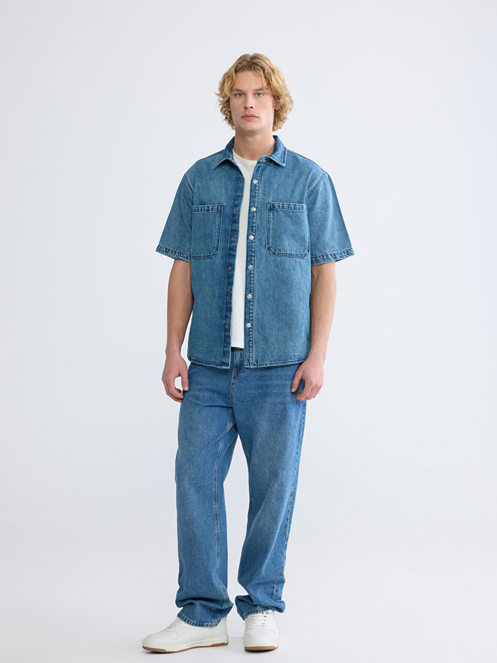 Man INDIGO Denim Shirt-1